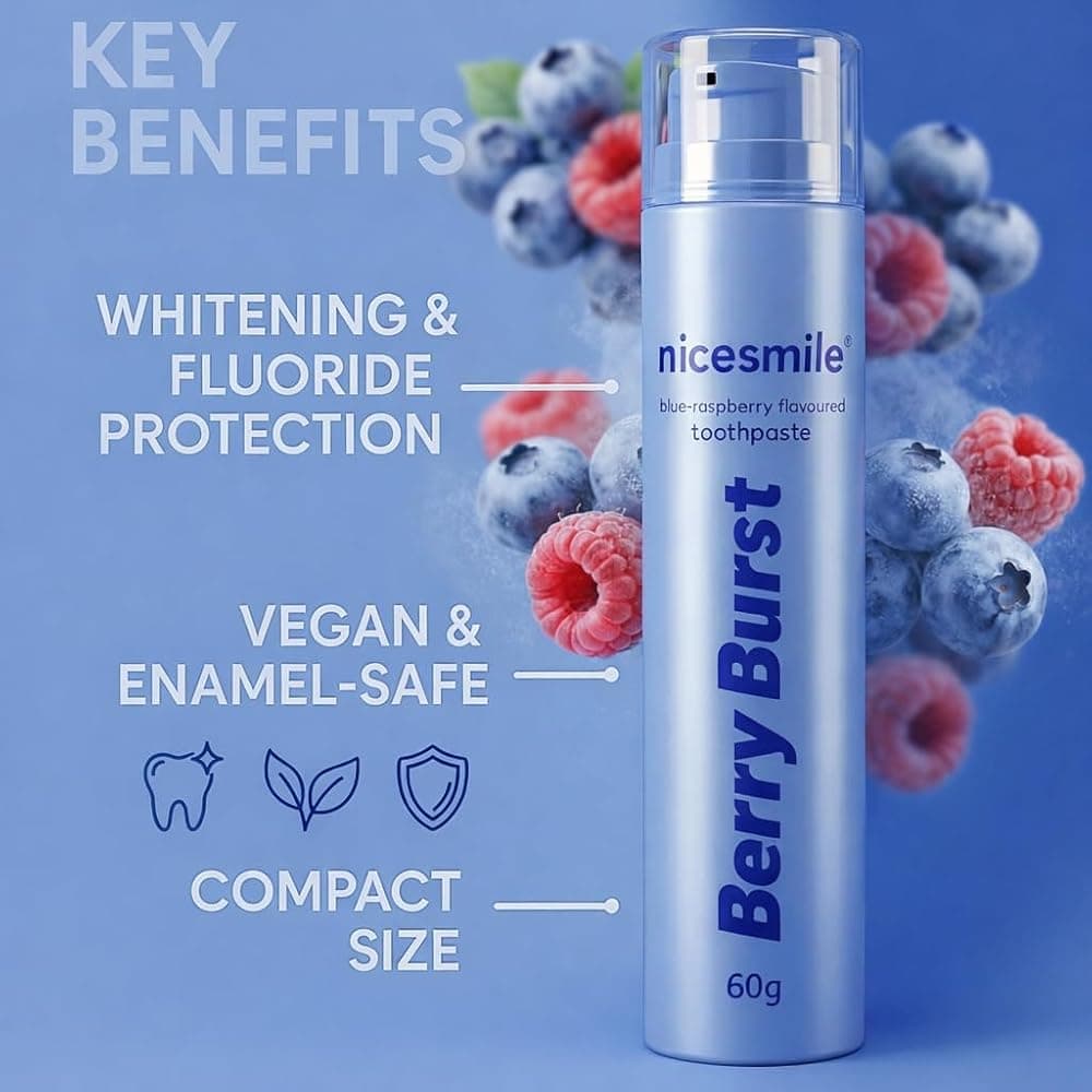 Nice Smile Berry Burst toothpaste with blueberries and raspberries