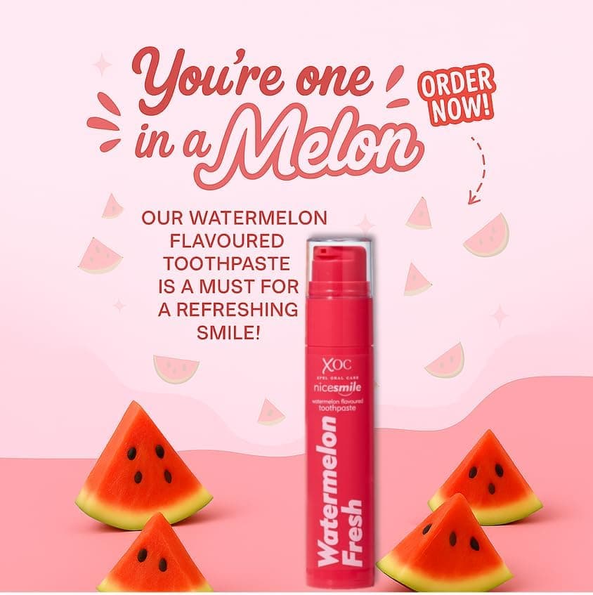 You're one in a melon: Nice Smile Watermelon Fresh toothpaste with watermelon slices