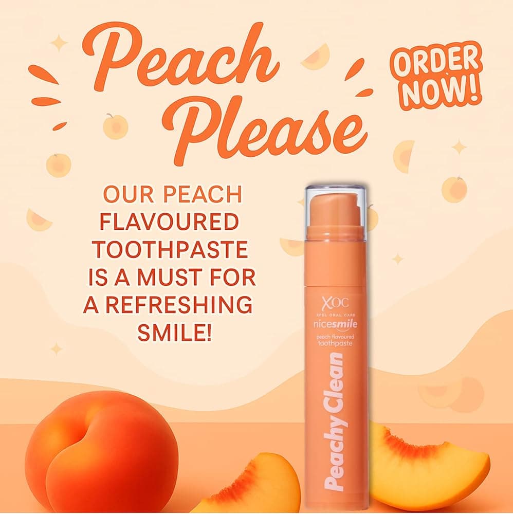 Peach please: Nice Smile Peachy Clean toothpaste with fresh peaches