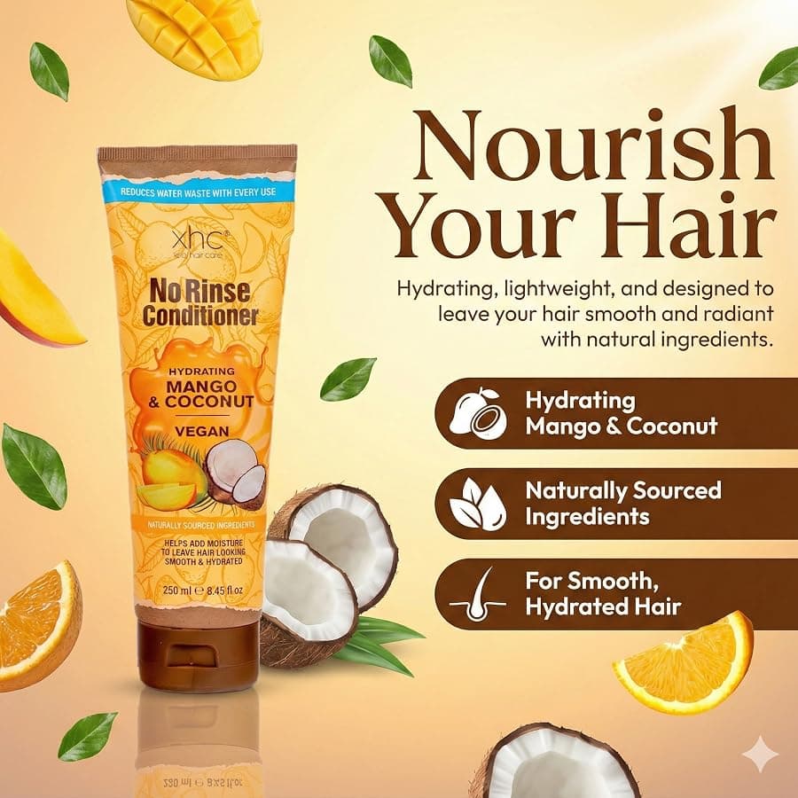XHC Mango & Coconut No Rinse Conditioner with mango and coconut