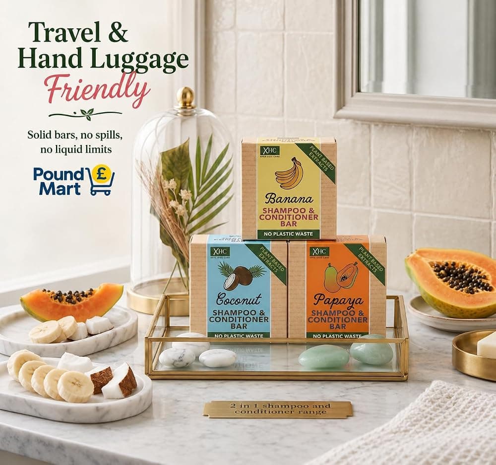 XHC shampoo and conditioner bars: travel and hand luggage friendly